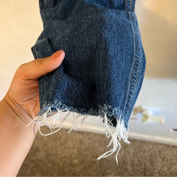 AGOLDE Dark Wash Jamie Hi Rise Button Fly Raw Hem Jeans Size 29 - Picture 2 of 9